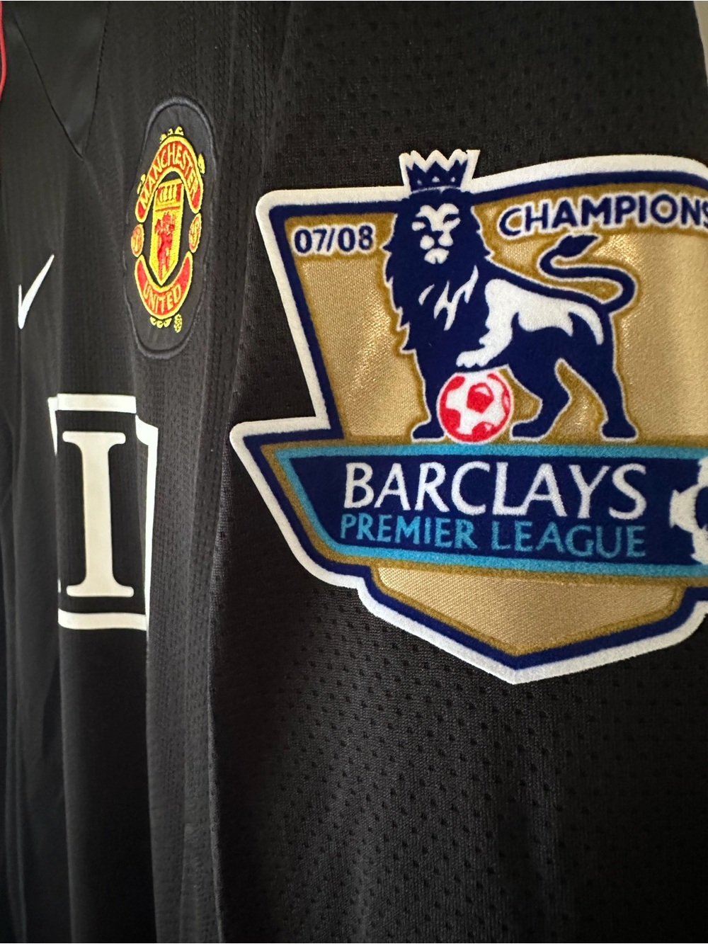 Ronaldo Manchester United 2007/08 Black Retro Soccer Jersey - Picture 3 of 3